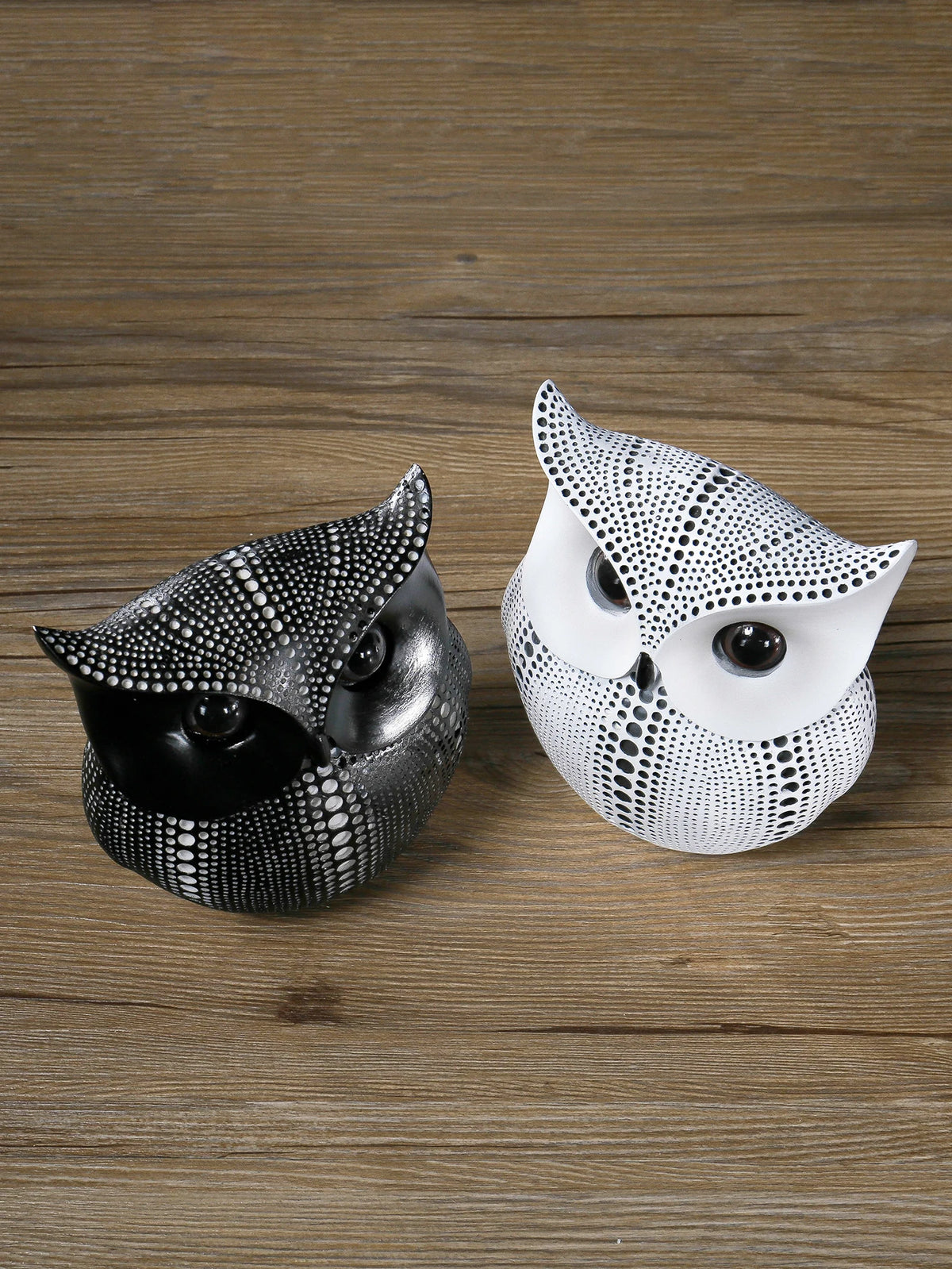 Owl Resin Statue Pair