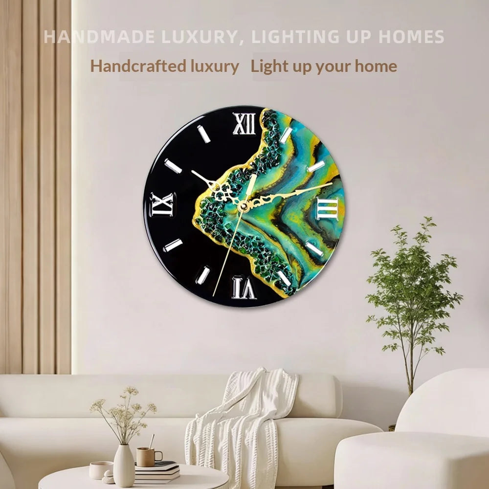 Green Agate Desk Clock