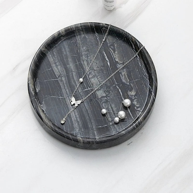 Round Marble Vanity Tray
