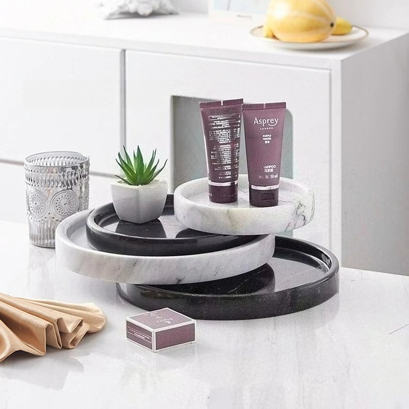 Round Marble Vanity Tray