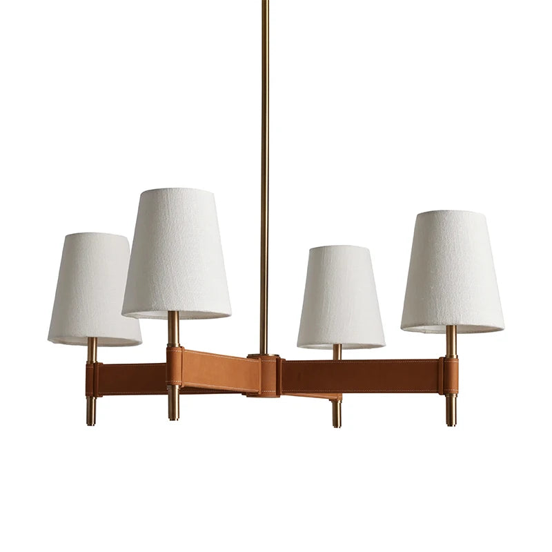 Designer Leather Circular Pendant Light
