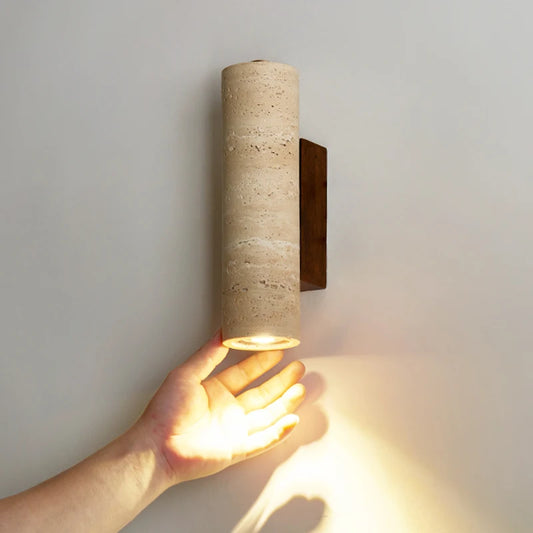Yellow Travertine Wall Lamp Vintage