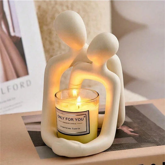 Couple Embrace Phone Holder Sculpture