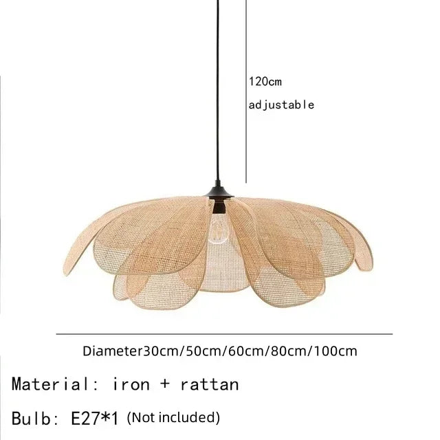 Rattan Woven Petal Pendant Lamp