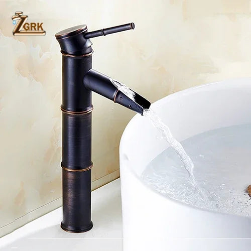 Waterfall Basin Mixer Bamboo Spout