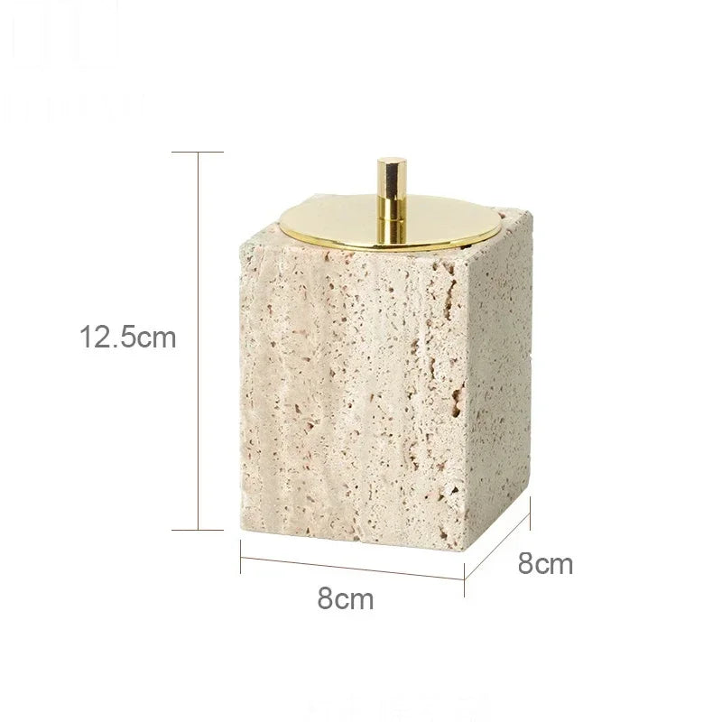 Beige Travertine Bath Set