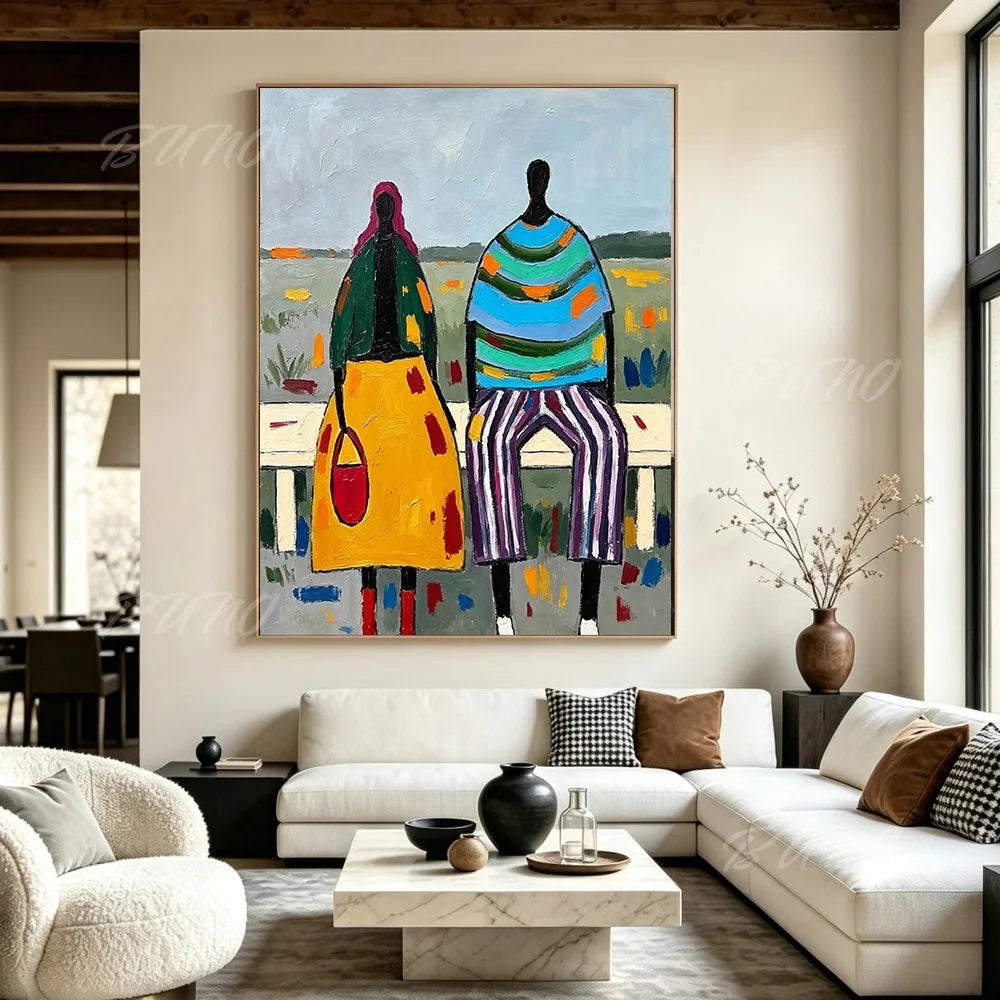 African Couple Oil Painting