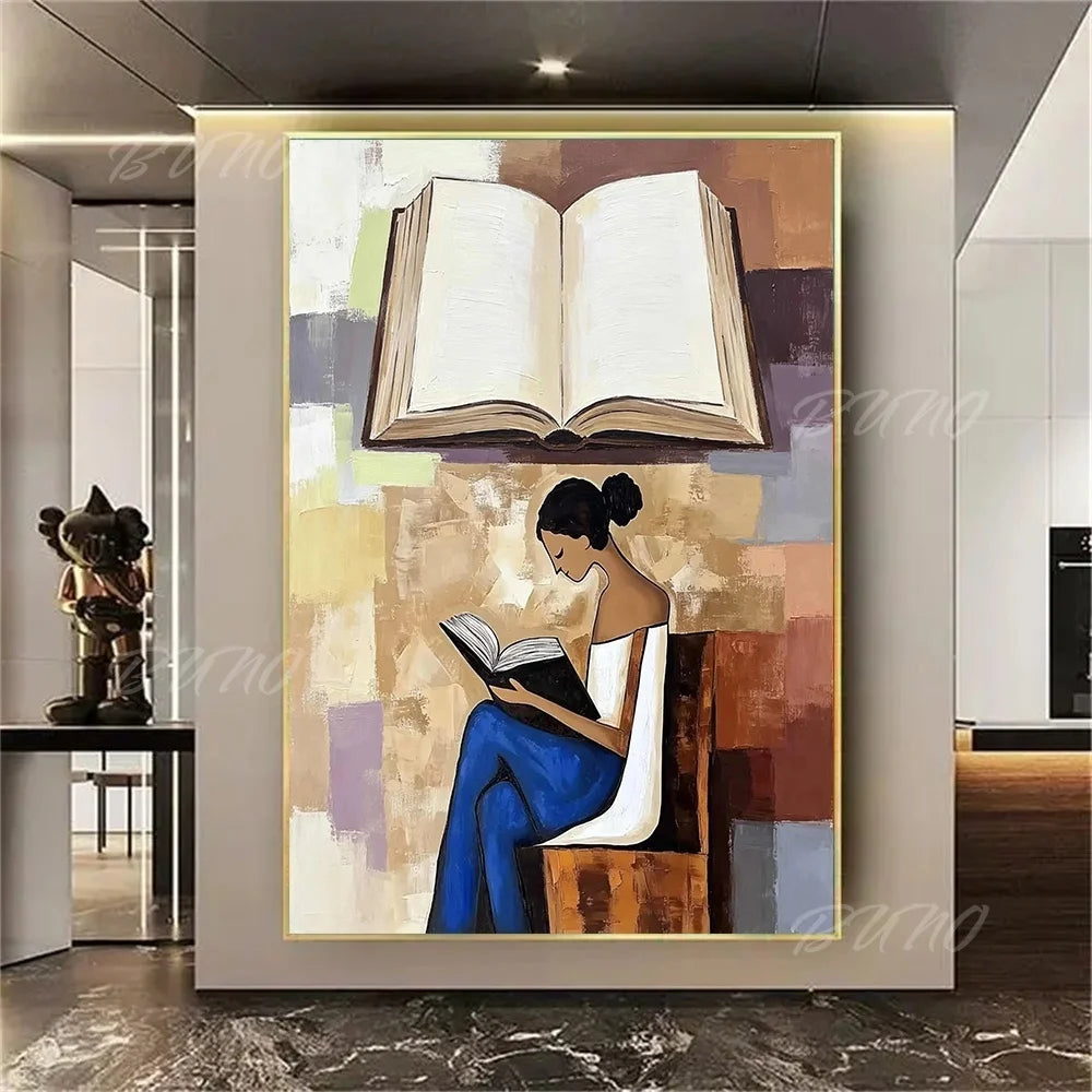Bohemian Reading Lady Painting
