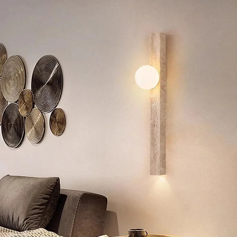 Wabi-sabi Cave Stone Long Wall Lamp