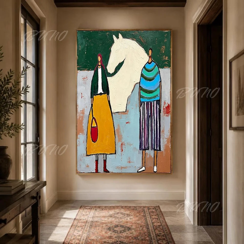 African Couple Oil Painting