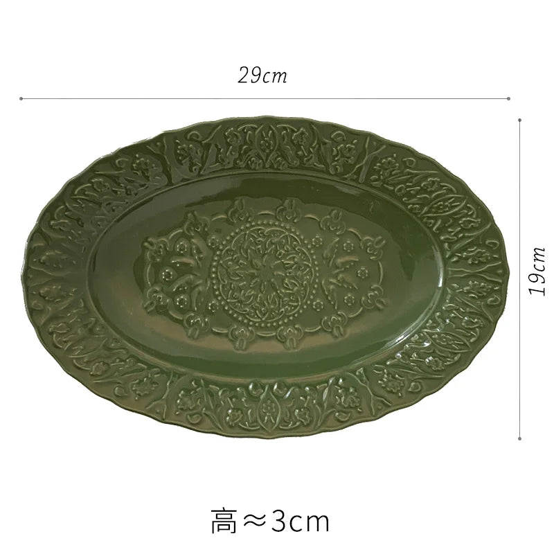Emerald Embossed Dinner Set