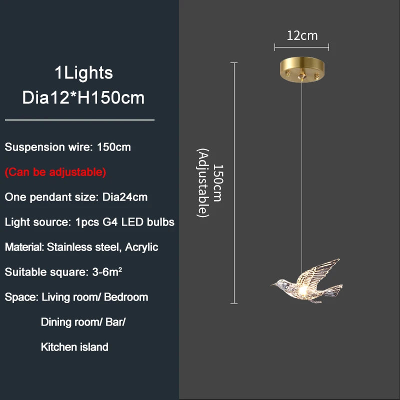Bird Design LED Chandelier