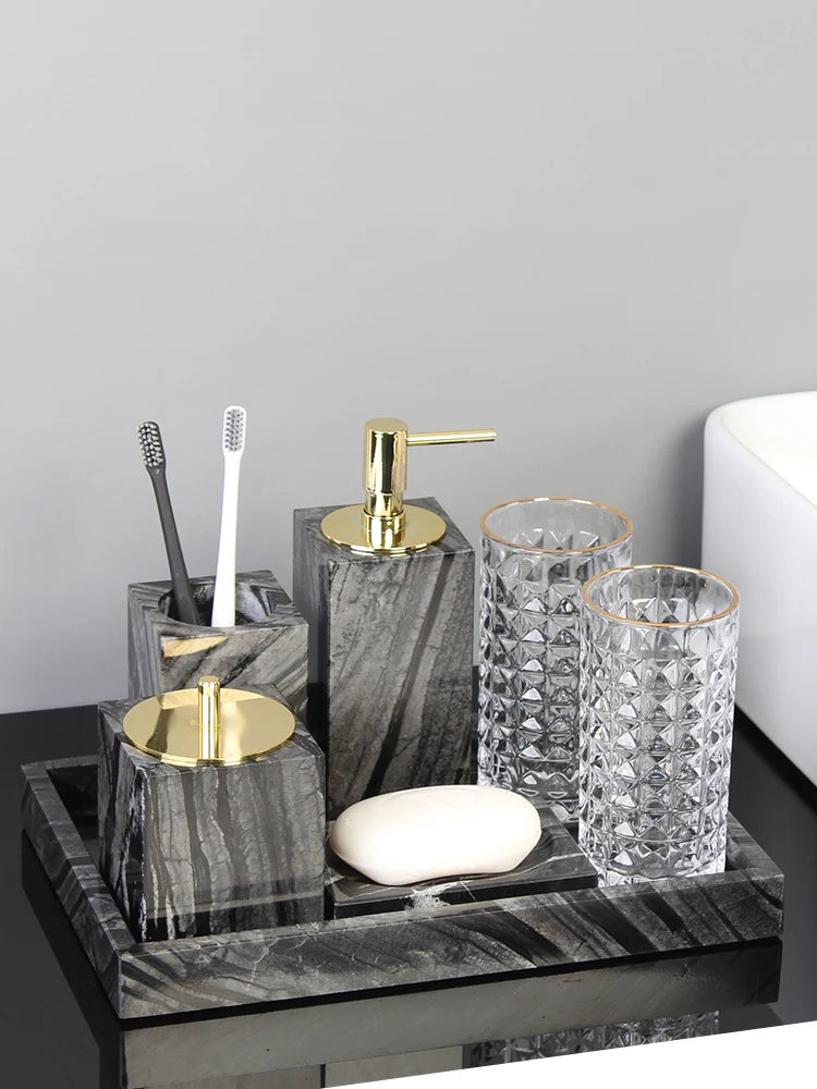Tree Black Marble Vanity Set