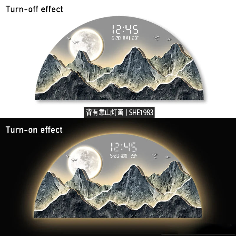 Auspicious Mountain Clock Art