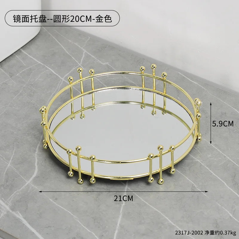 Mirrored Gold Storage Tray