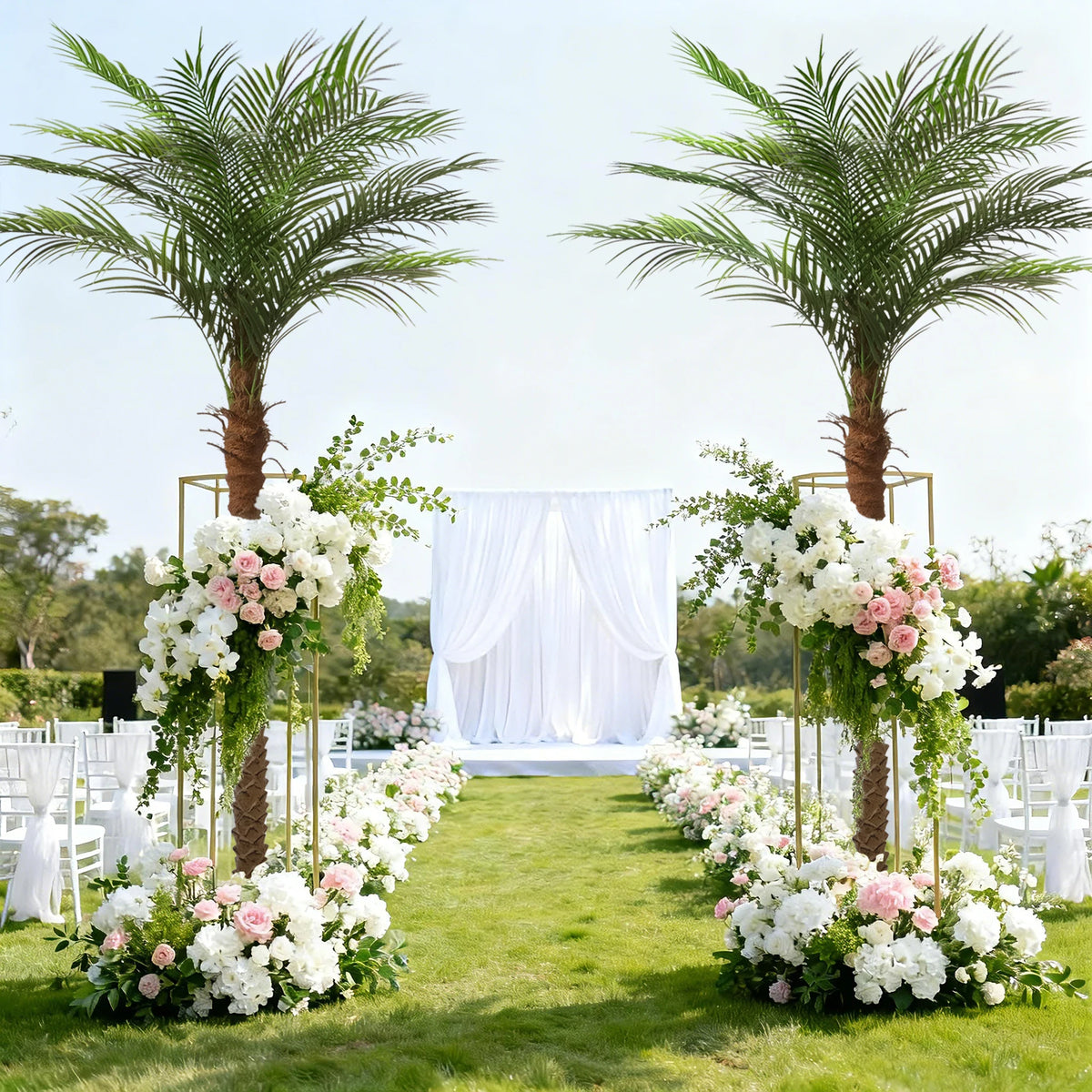 Faux Palm Tree Artificial Golden