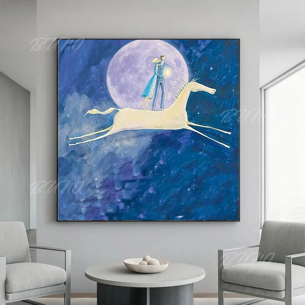 Dreamy Blue Impressionist Art