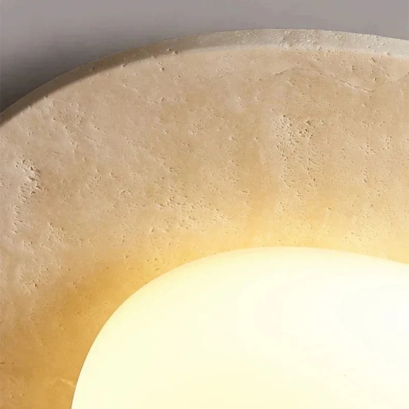 Wabi Sabi Yellow Travertine Ceiling Light