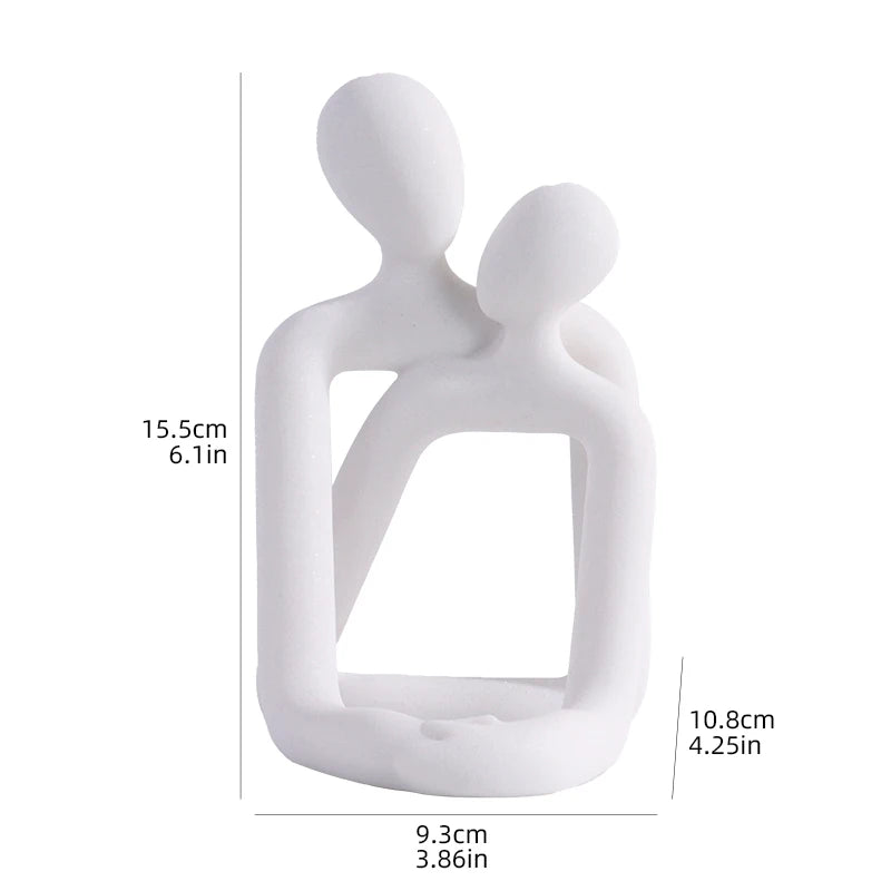 Couple Embrace Phone Holder Sculpture