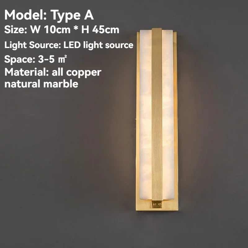 Gold Marble Staircase Lamp