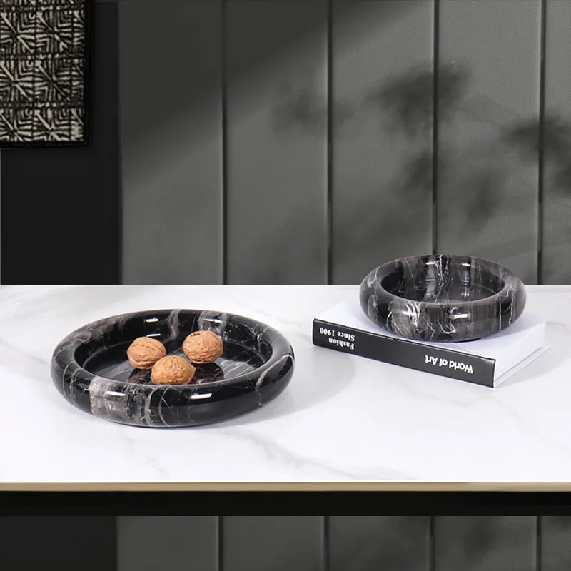 Round Marble Fruit Plate