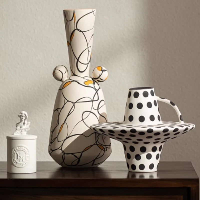 Striped Ceramic Vase