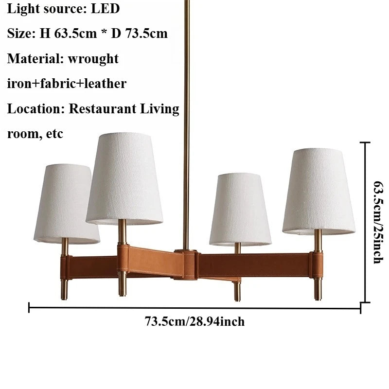 Designer Leather Circular Pendant Light