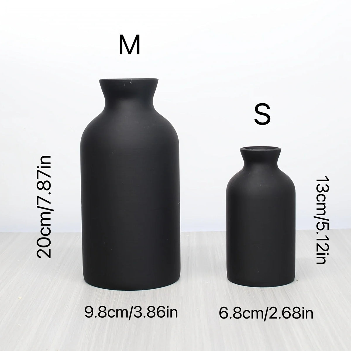 Black Bohemian Vase Pair