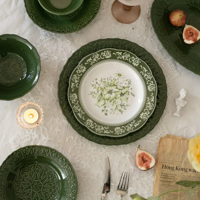 Emerald Embossed Dinner Set