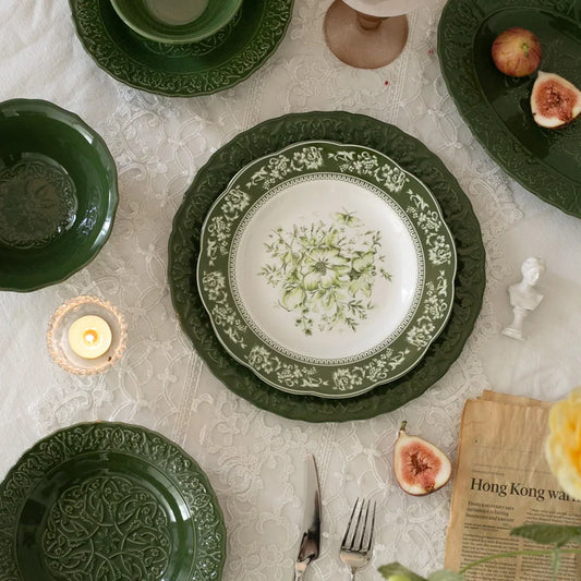 Emerald Embossed Dinner Set
