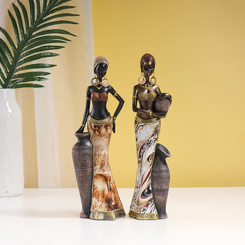 Retro African Style Resin Craft Figurines