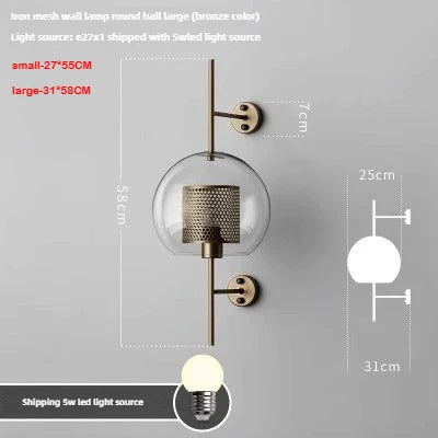 Glass Globe Bedside Sconce