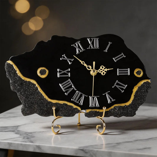 Black Crystal Desk Clock