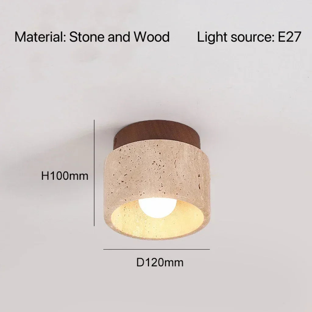 Wabi-Sabi Travertine Ceiling Lamp