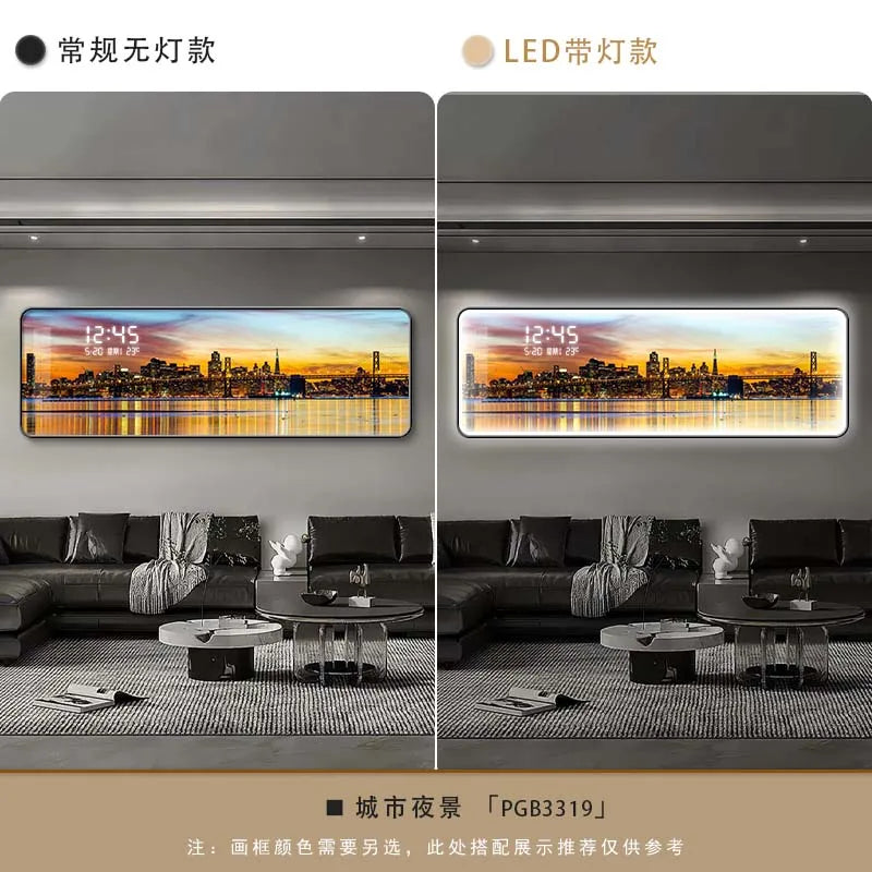 Night Skyline Clock Art