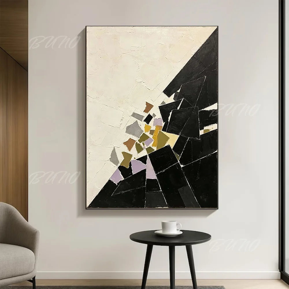 Black White Geometric Art