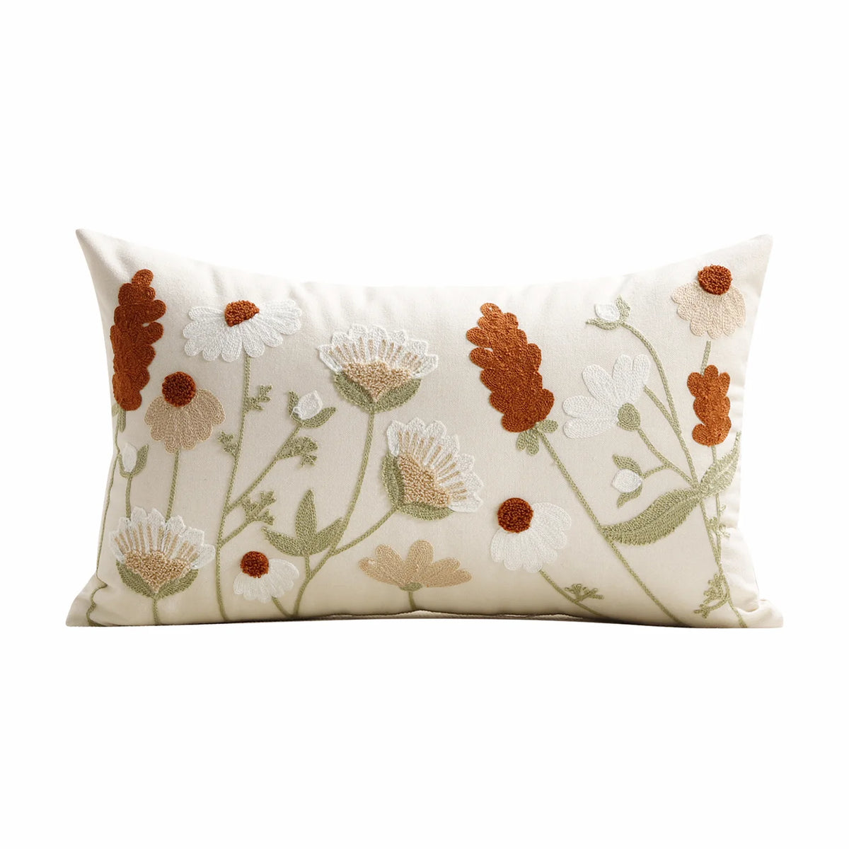Floral Embroidered Cushion Cover