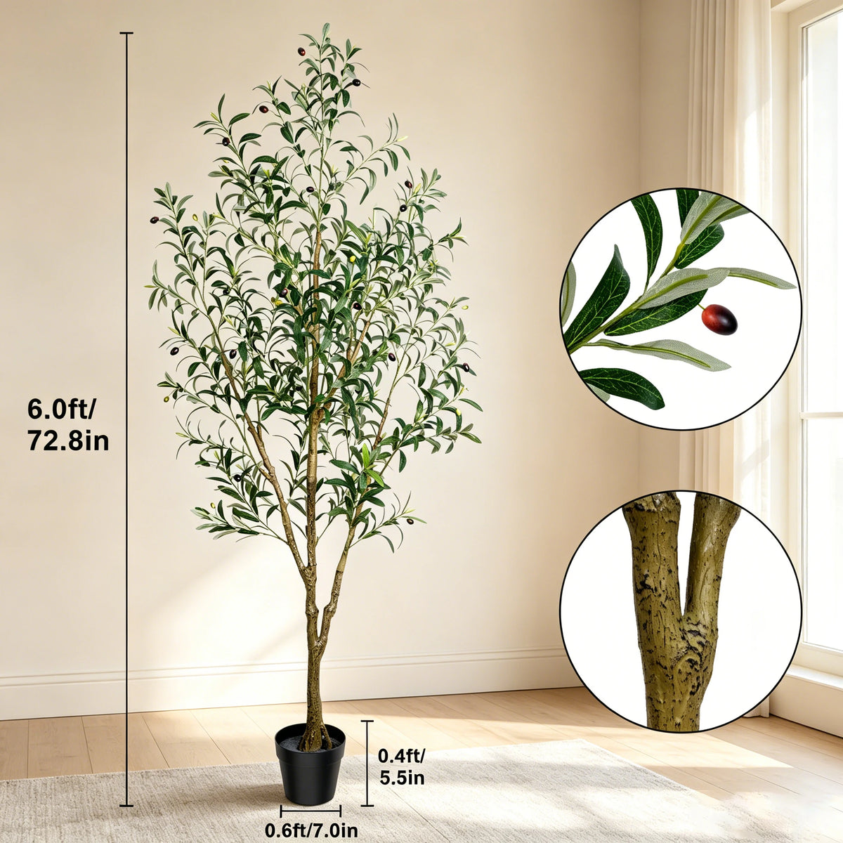 Olive Trees Artificial Indoor Tall Faux Tree