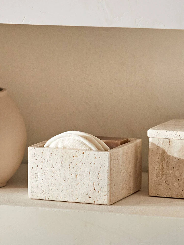 Travertine Storage Container for Jewelry