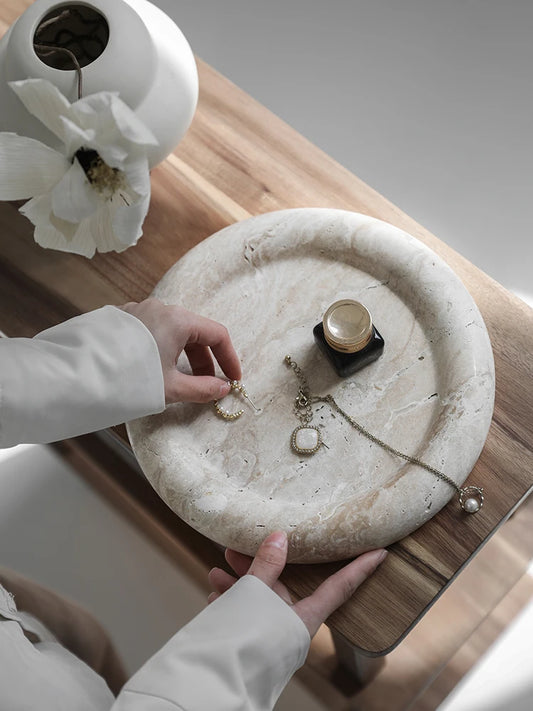 Trending Beige Travertine Serving Tray