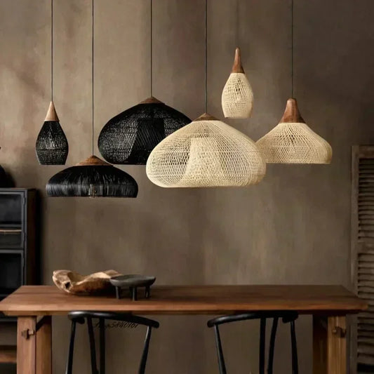 Southeast Asian Rattan Lamps Handmade Pendant