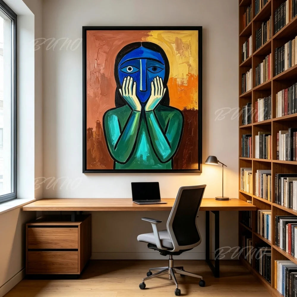 Cubist Face Portrait Art