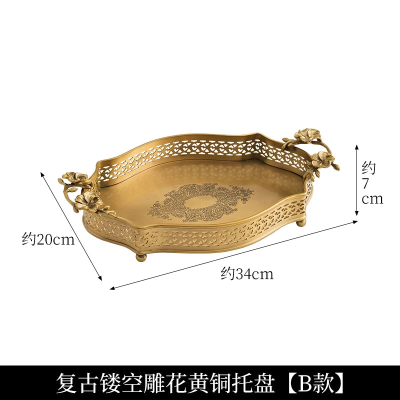 European Brass Tea Table Storage