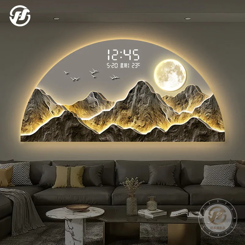 Auspicious Mountain Clock Art