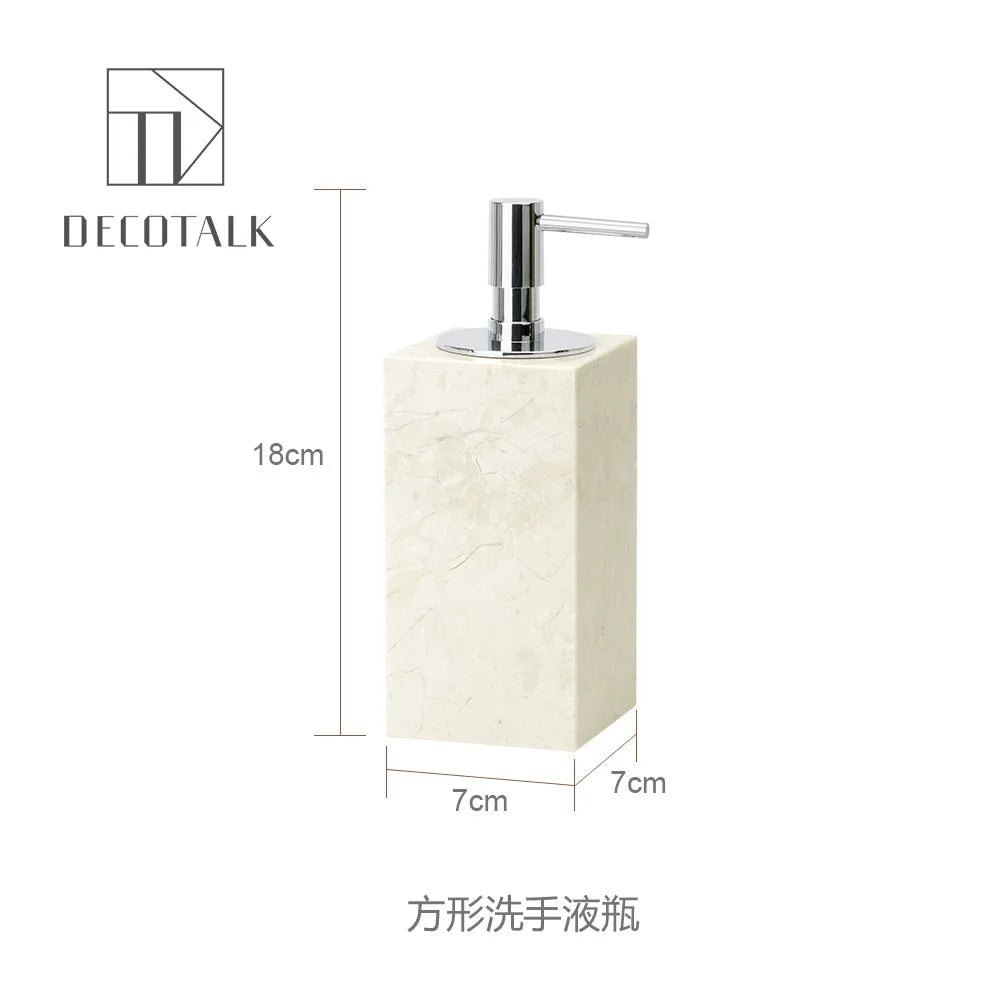 Cream Marble Bath Set
