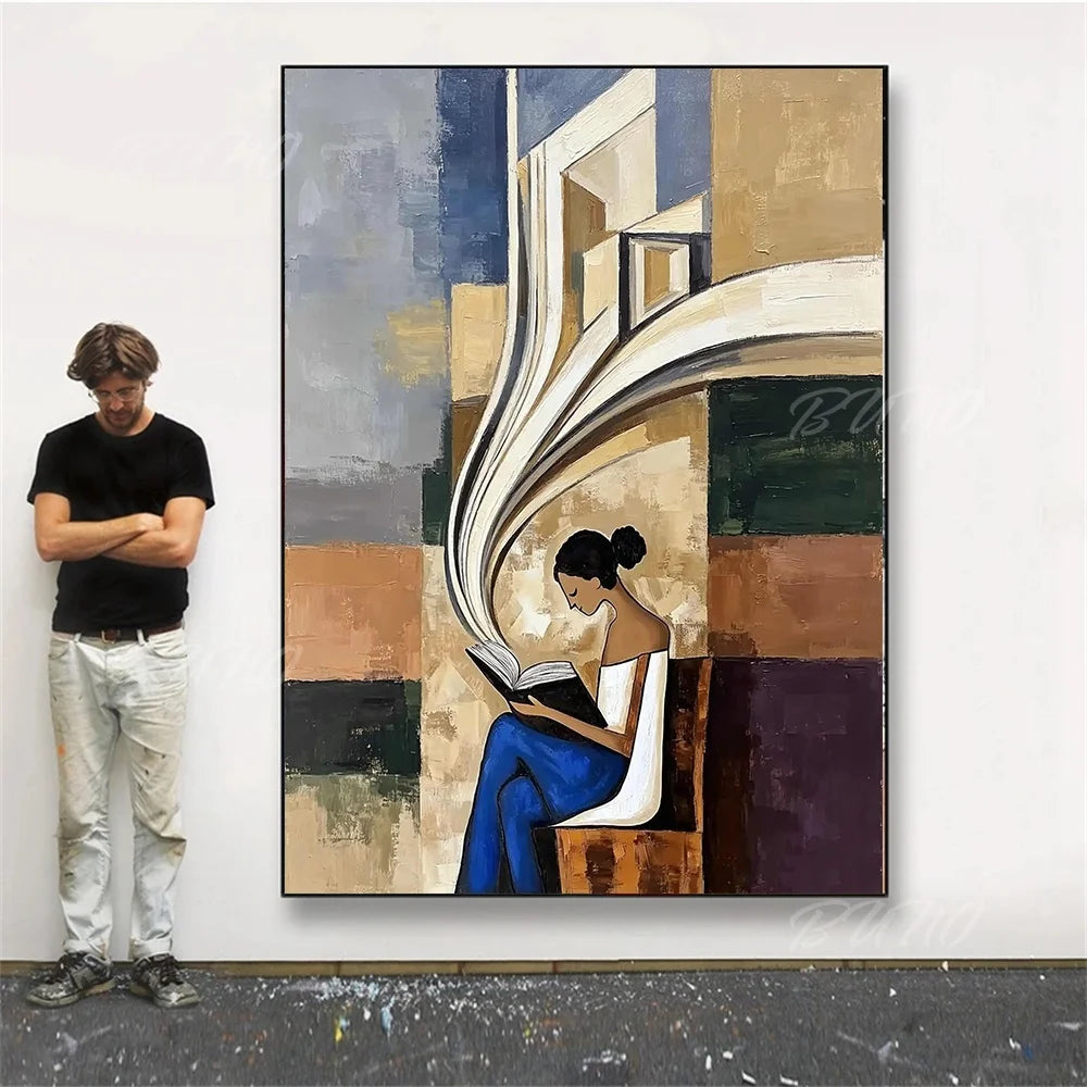 Bohemian Reading Lady Painting