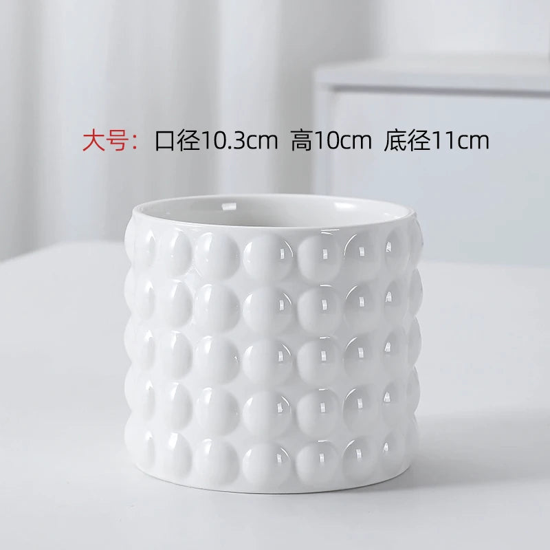 White Ceramic Flowerpot