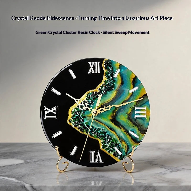 Green Agate Desk Clock