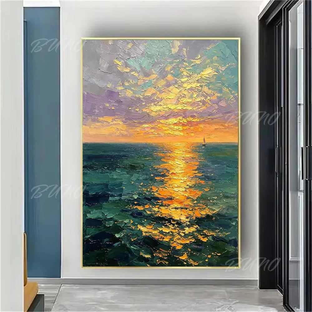Sunset Sailboat Painting