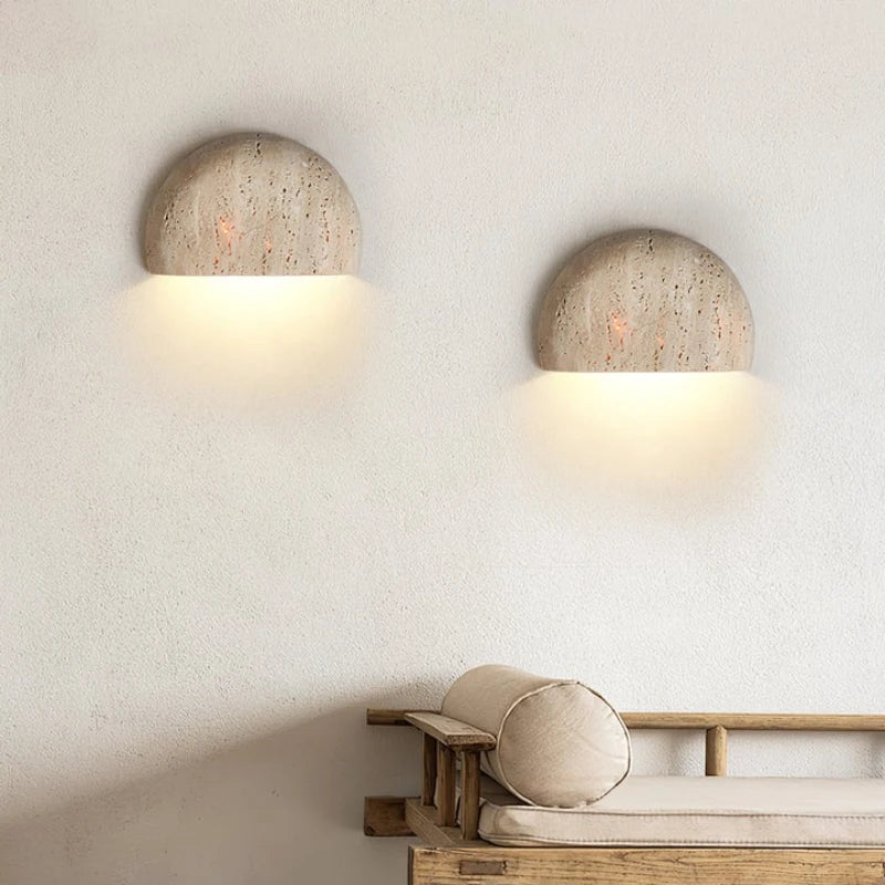 Japanese Yellow Travertine LED Wall Light